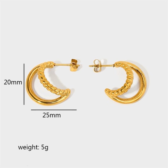 18K Gold Plated Hoop Earrings*Mini Hoop Earrings*Waterproof Jewelry - Picture 11 of 11